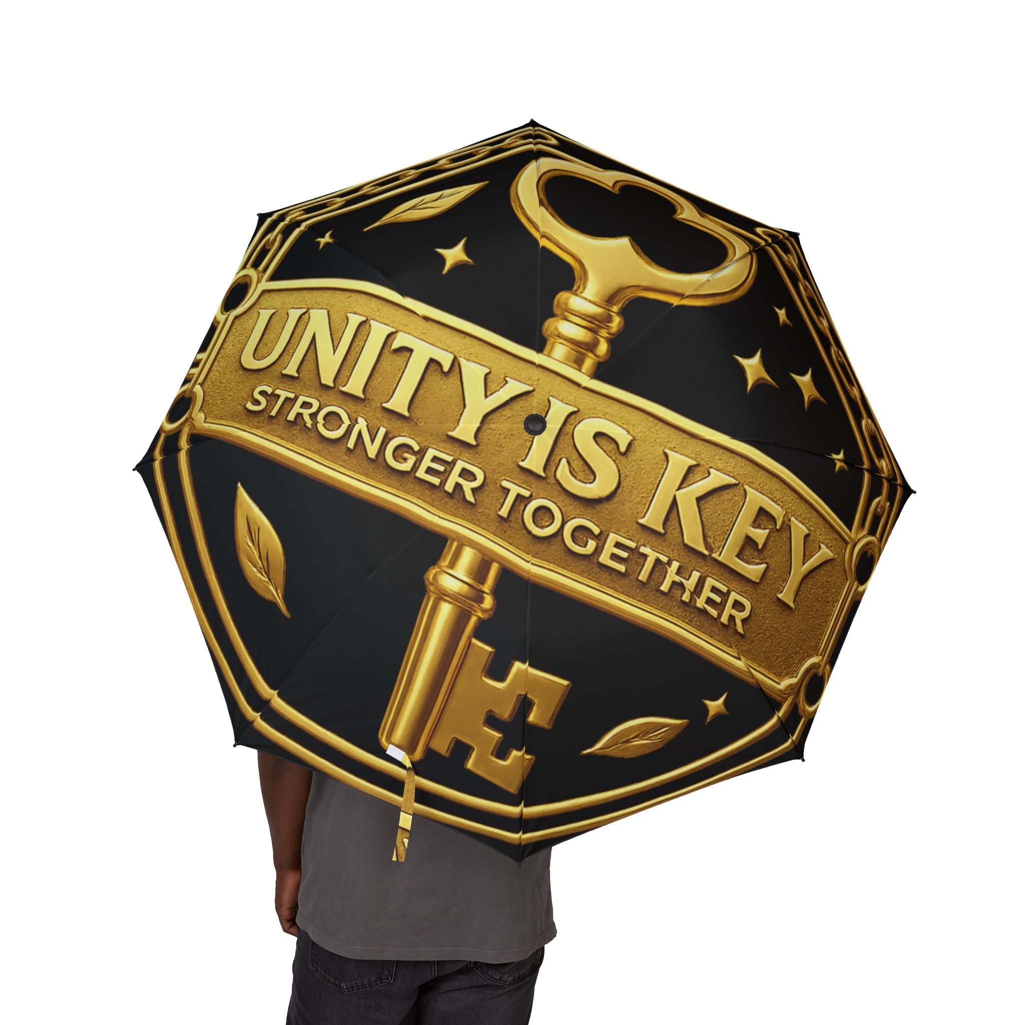Unity is Key Semi-Automatic Foldable Umbrella Printify