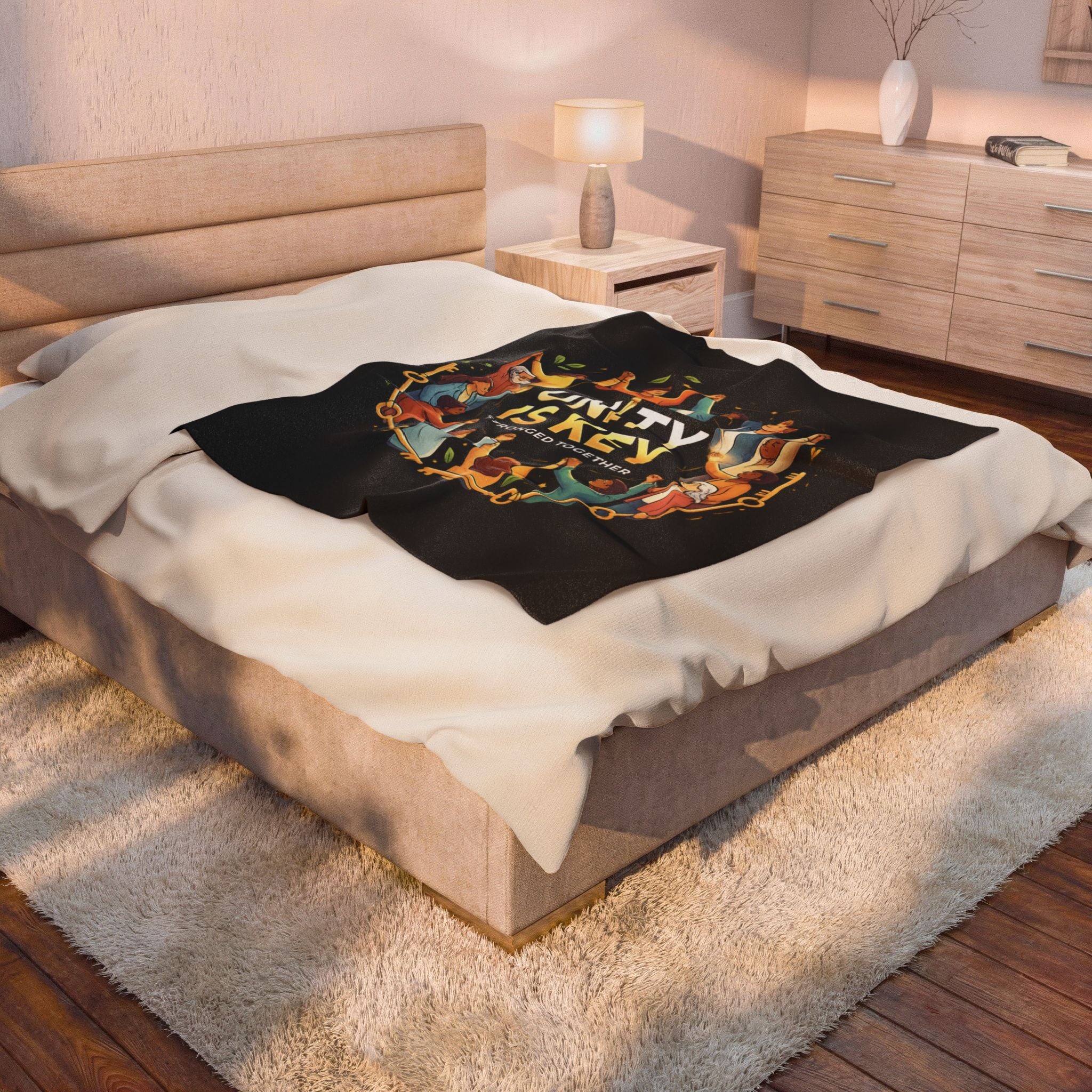 Unity is Key Velveteen Plush Blanket Printify