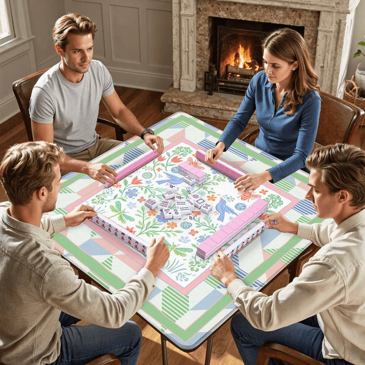 Secret Garden Of Eden Mahjong Mat Splash of Color Co.