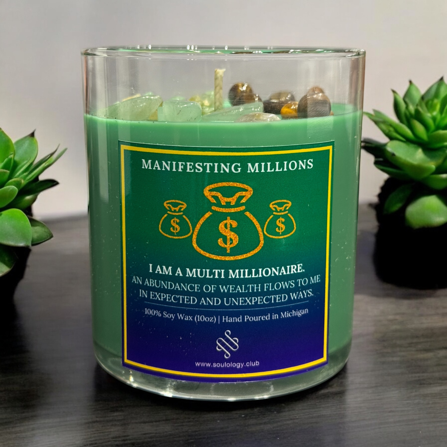 Manifesting Millions Crystal Candle Soulology.Club