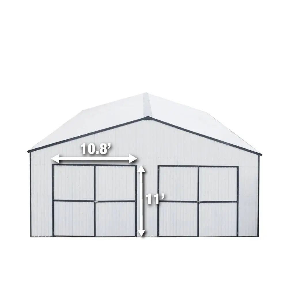 30' x 40' Metal Garage Shed, 11' High Double Front Doors, 17' Peak, 1260 Sq-Ft TMG-MS3040 TMG Industrial