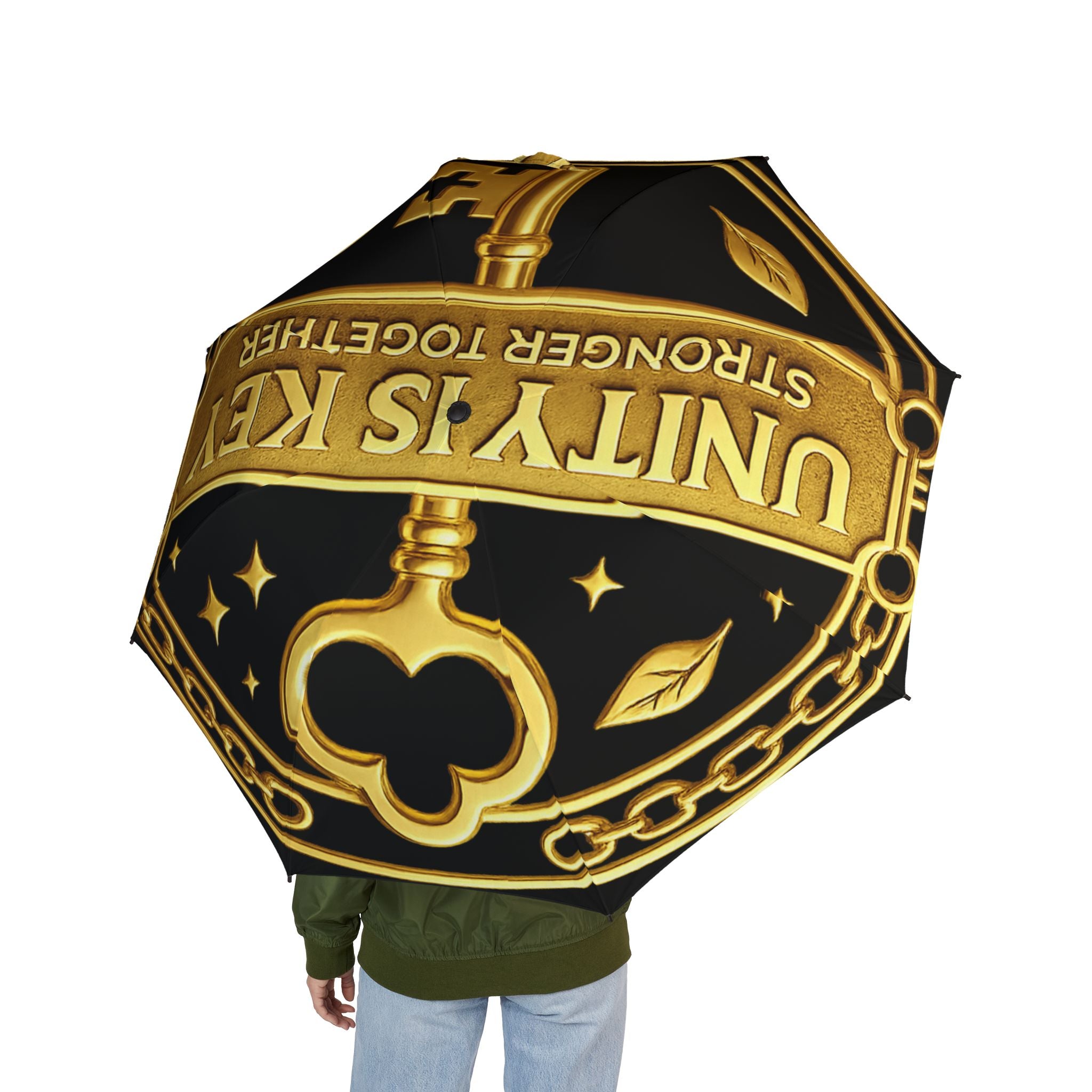 Unity is Key Semi-Automatic Foldable Umbrella Printify