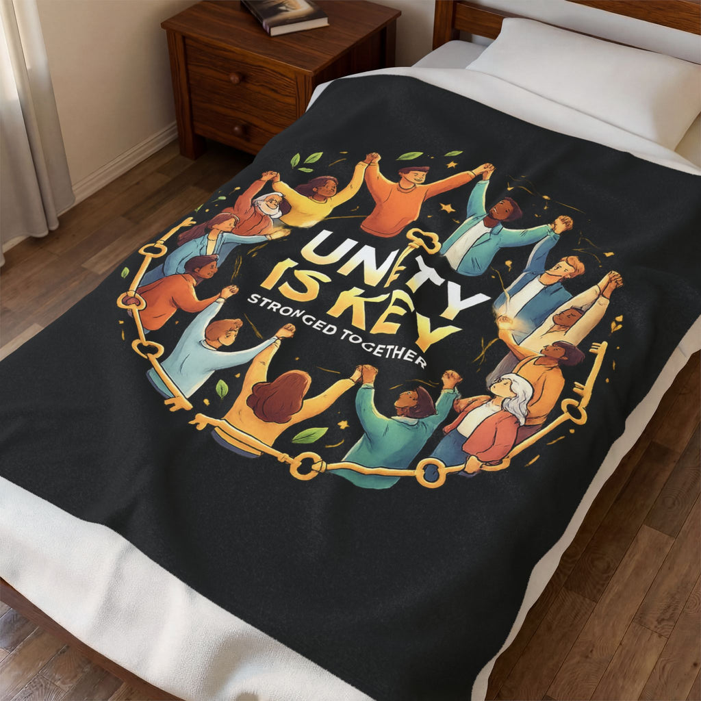 Unity is Key Velveteen Plush Blanket Printify