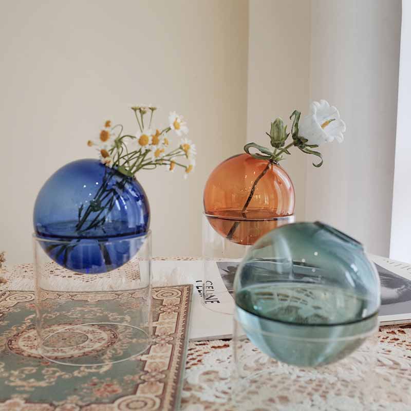 Nordic Colored Bubble Glass Vase C BlakHom