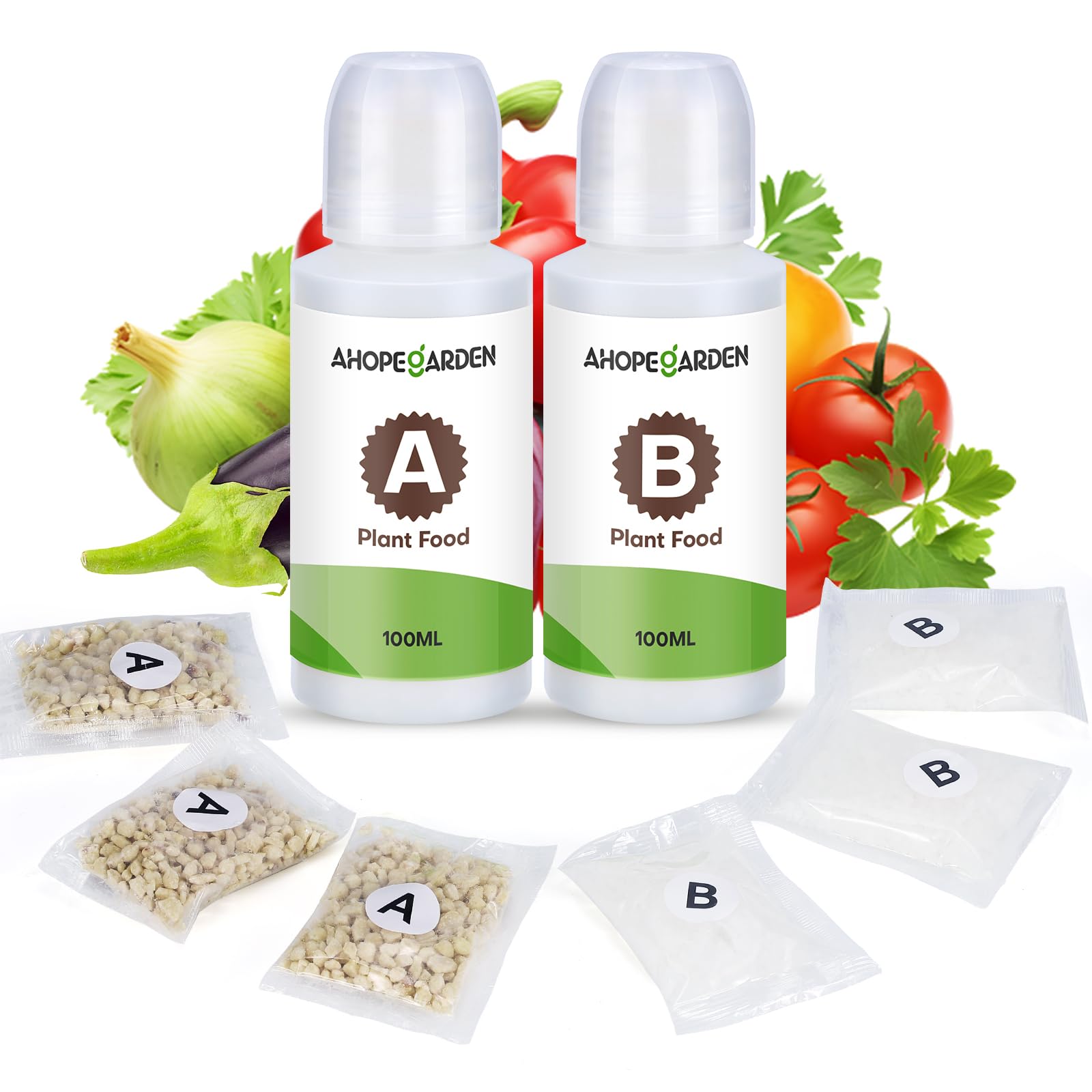 Ahopegarden 86PCS Hydroponic Pods Kit: Grow Anything Herb Kits with 600ml A&B Plant Food, 40 Grow Sponges, 40 Labels, 1 Tweezer - Hydroponics Supplies for Aerogarden&Most Brand Herb Garden The Rooted Muse