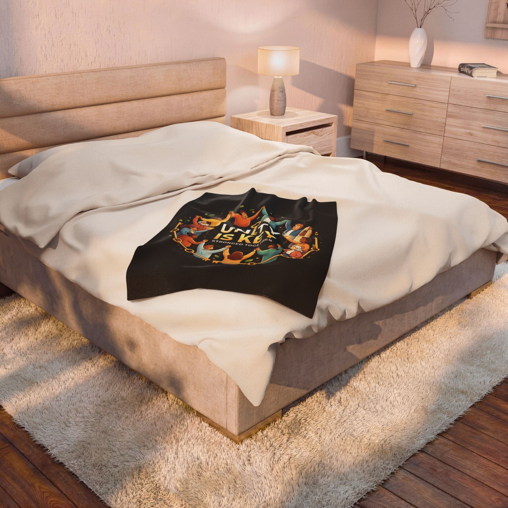Unity is Key Velveteen Plush Blanket Printify