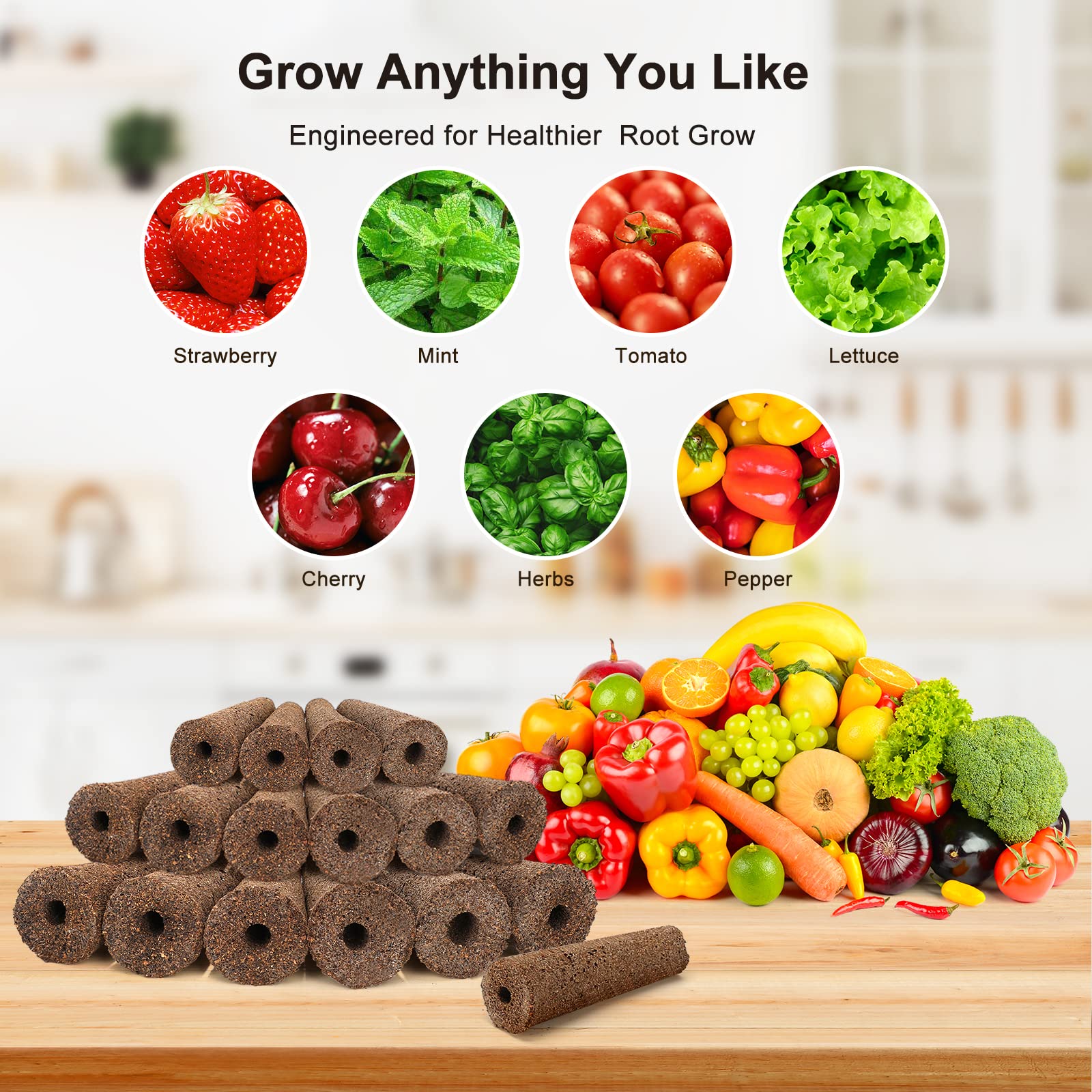 Ahopegarden 86PCS Hydroponic Pods Kit: Grow Anything Herb Kits with 600ml A&B Plant Food, 40 Grow Sponges, 40 Labels, 1 Tweezer - Hydroponics Supplies for Aerogarden&Most Brand Herb Garden The Rooted Muse