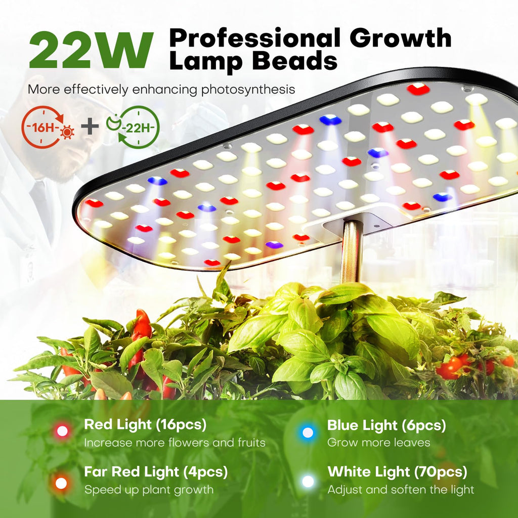 Ahopegarden Hydroponics Growing System Kit Indoor Herb Garden with Grow Light 12 Pods, with LCD Touch Panel Hydroponic Planter, Planting Height Up to 17", Grower Harvest Fresh Veggie Lettuce, Black The Rooted Muse