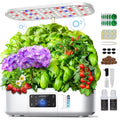 Ahopegarden Hydroponics Growing System Kit Indoor Herb Garden with Grow Light 12 Pods, with LCD Touch Panel Hydroponic Planter, Planting Height Up to 17", Grower Harvest Fresh Veggie Lettuce, Black The Rooted Muse
