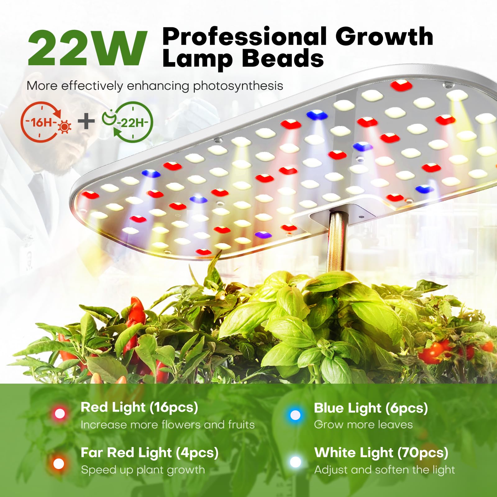 Ahopegarden Hydroponics Growing System Kit Indoor Herb Garden with Grow Light 12 Pods, with LCD Touch Panel Hydroponic Planter, Planting Height Up to 17", Grower Harvest Fresh Veggie Lettuce, Black The Rooted Muse