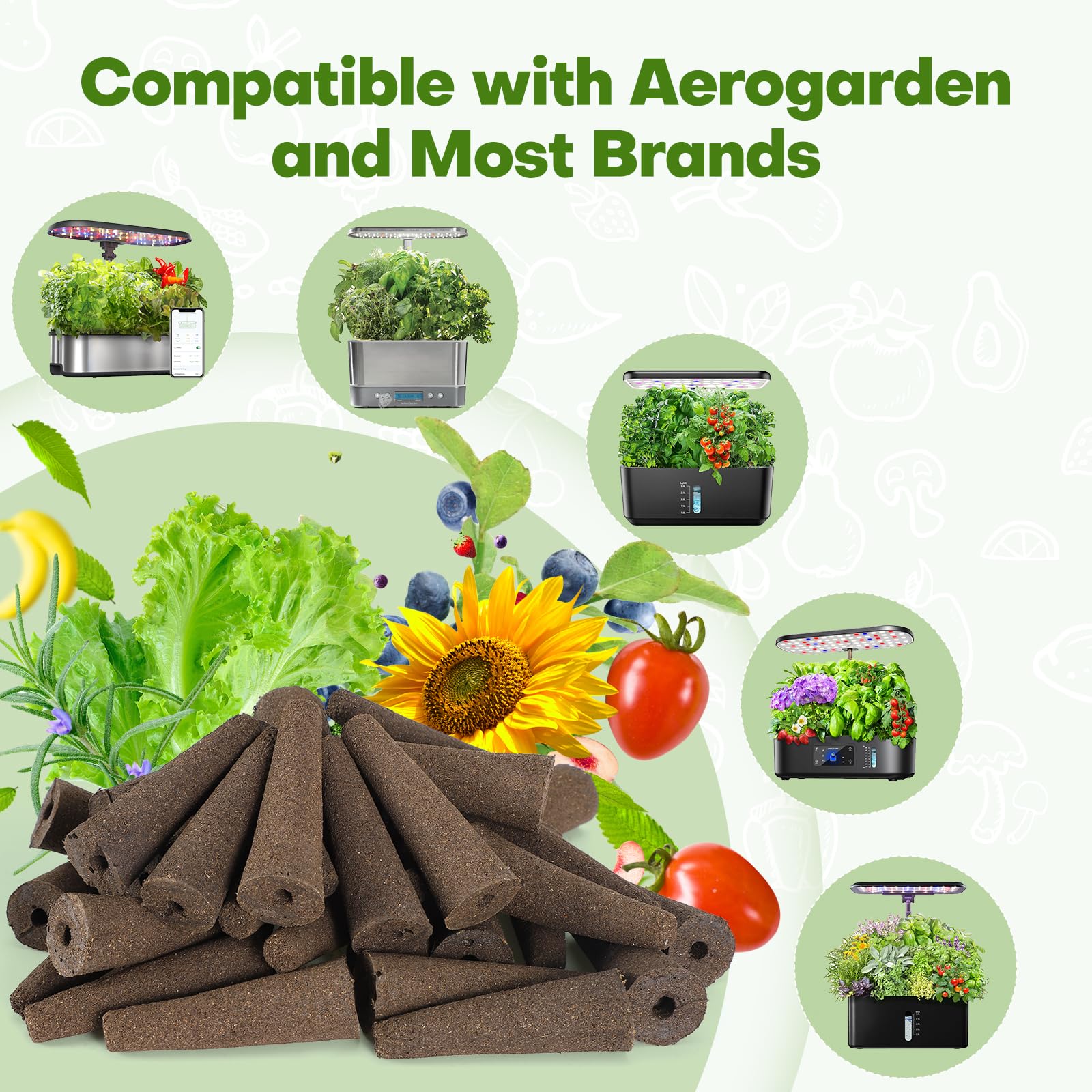 Ahopegarden 86PCS Hydroponic Pods Kit: Grow Anything Herb Kits with 600ml A&B Plant Food, 40 Grow Sponges, 40 Labels, 1 Tweezer - Hydroponics Supplies for Aerogarden&Most Brand Herb Garden The Rooted Muse