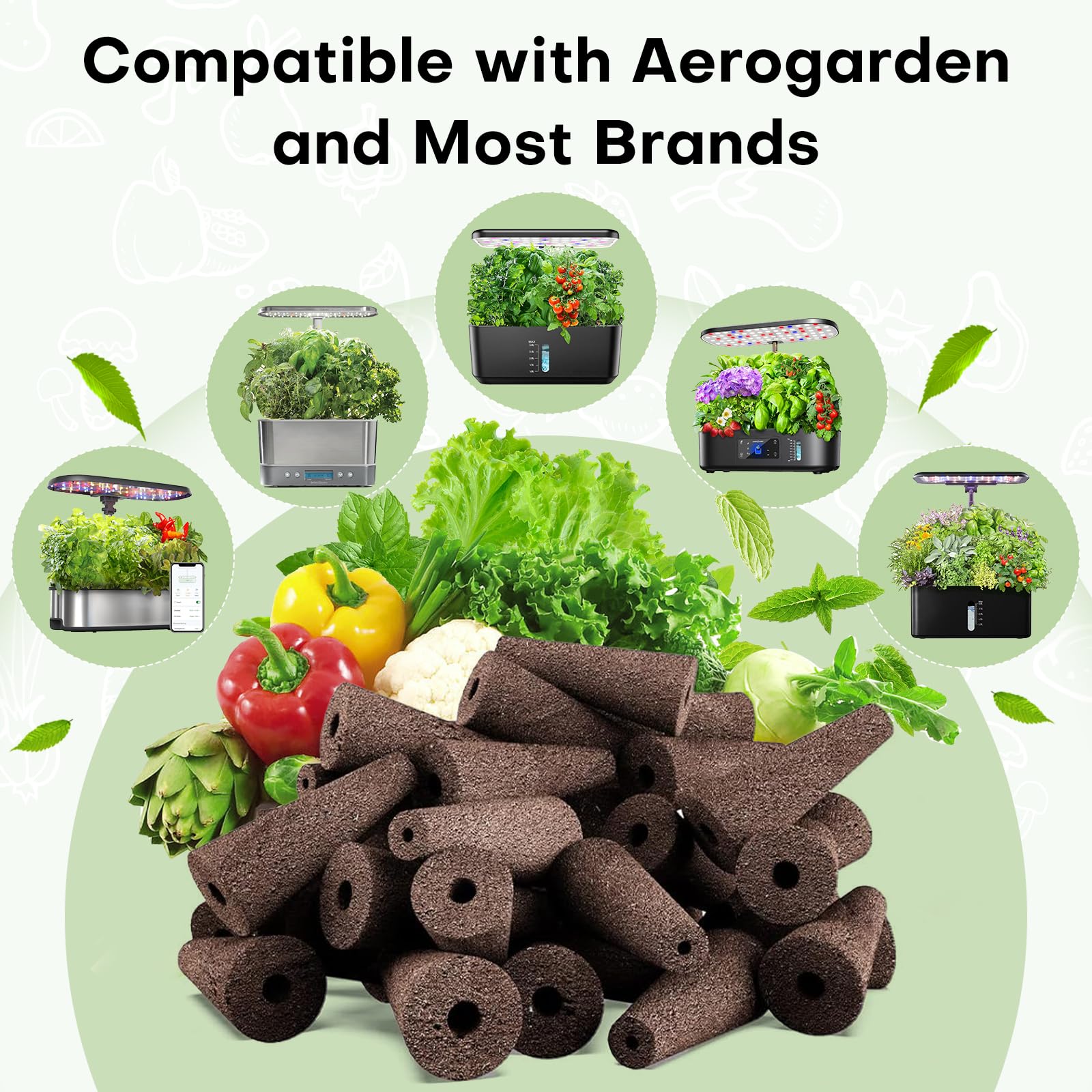 Ahopegarden 86PCS Hydroponic Pods Kit: Grow Anything Herb Kits with 600ml A&B Plant Food, 40 Grow Sponges, 40 Labels, 1 Tweezer - Hydroponics Supplies for Aerogarden&Most Brand Herb Garden The Rooted Muse