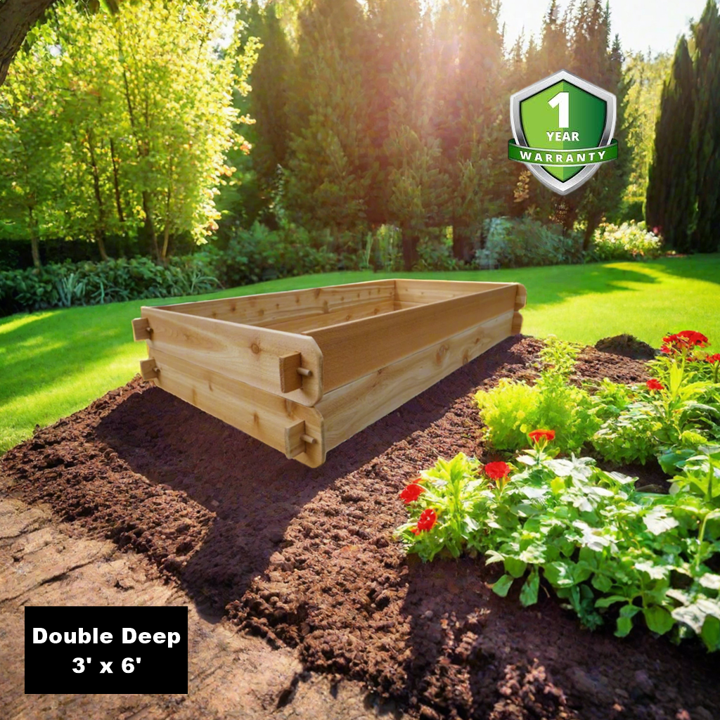 Timberlane Gardens Raised Garden Bed Kit Double Deep (Two 3x6) Select Cedar Timberlane Gardens