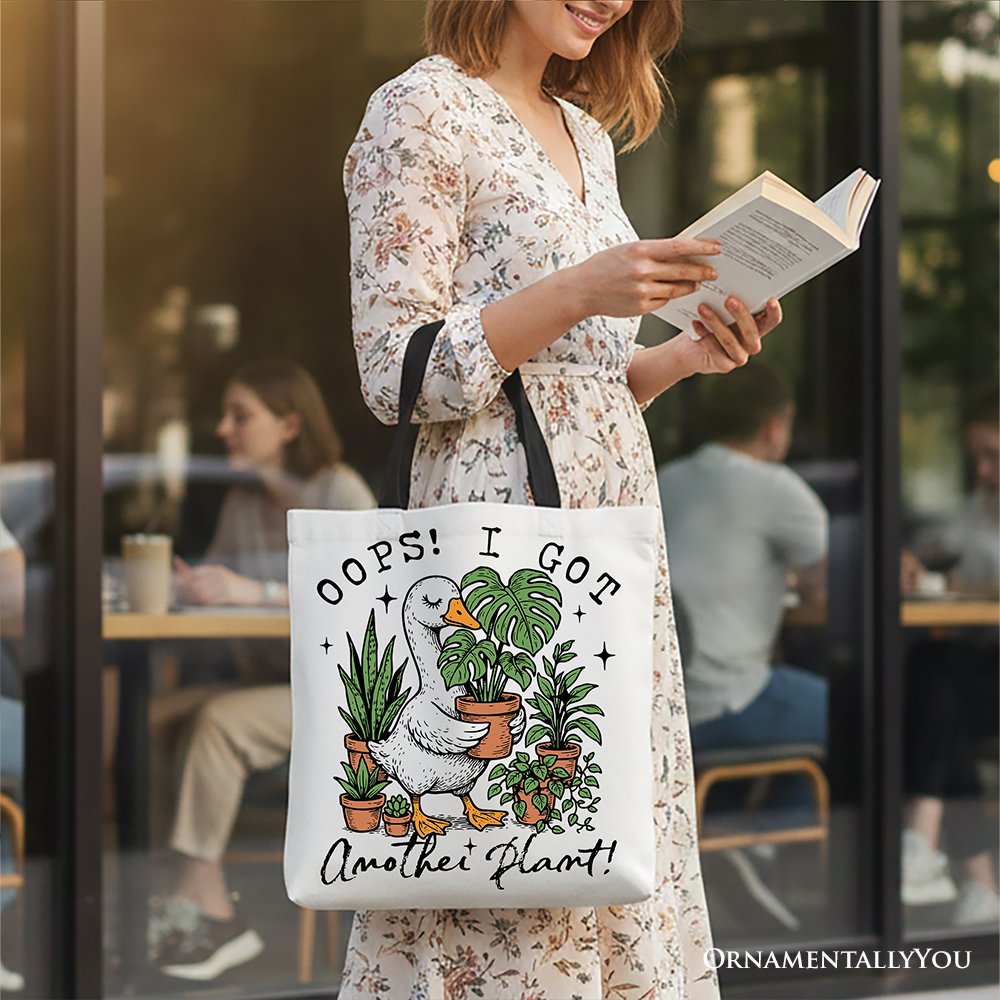 Oops I Got Another Plant Goose Canvas Tote Bag, Sarcastic Gardening Humor Gift OrnamentallyYou