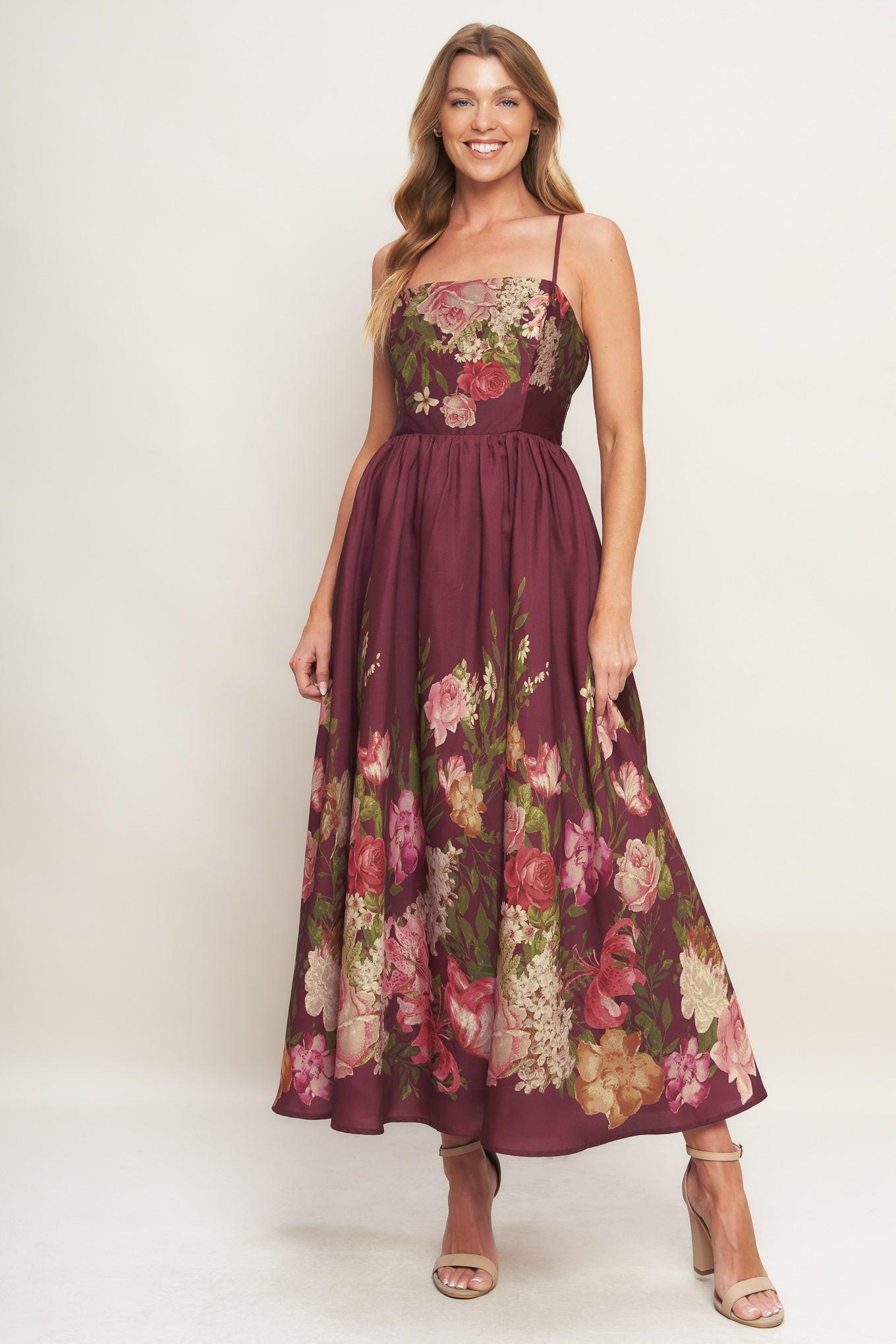 SECRET GARDEN ROMANCE WOVEN ANKLE DRESS Flying Tomato