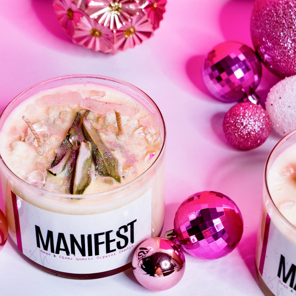 Candle "Manifest" Sage & Crystal Be So Selfish
