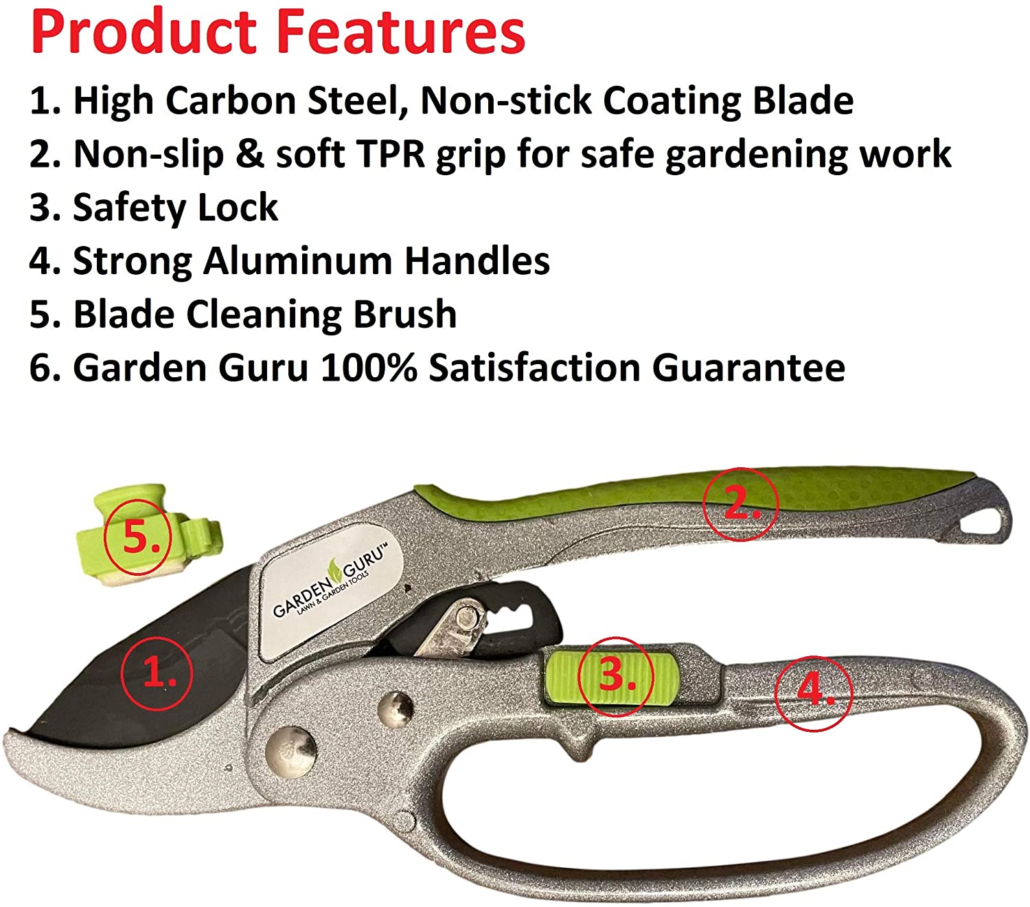 Ratchet Garden Pruning Shears Clippers Deluxe Garden Guru