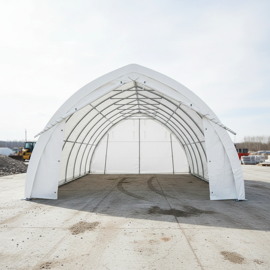 20' x 30' Arch Wall Peak Ceiling Storage Shelter with Heavy Duty 11 oz PE Cover & Drive Through Doors, TMG-ST2032P (Previously ST2031P) TMG Industrial