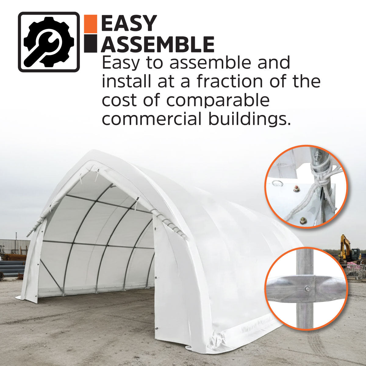 20' x 30' Arch Wall Peak Ceiling Storage Shelter with Heavy Duty 11 oz PE Cover & Drive Through Doors, TMG-ST2032P (Previously ST2031P) TMG Industrial