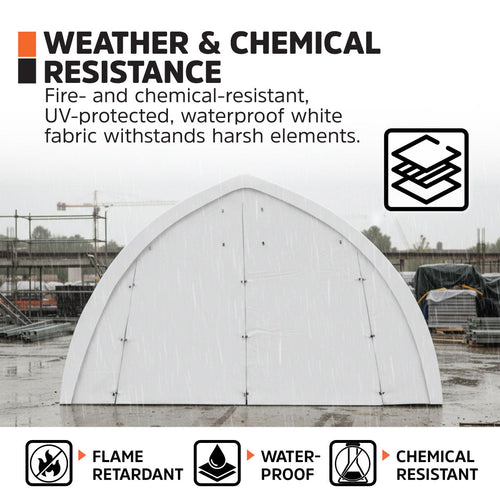 20' x 30' Arch Wall Peak Ceiling Storage Shelter with Heavy Duty 11 oz PE Cover & Drive Through Doors, TMG-ST2032P (Previously ST2031P) TMG Industrial