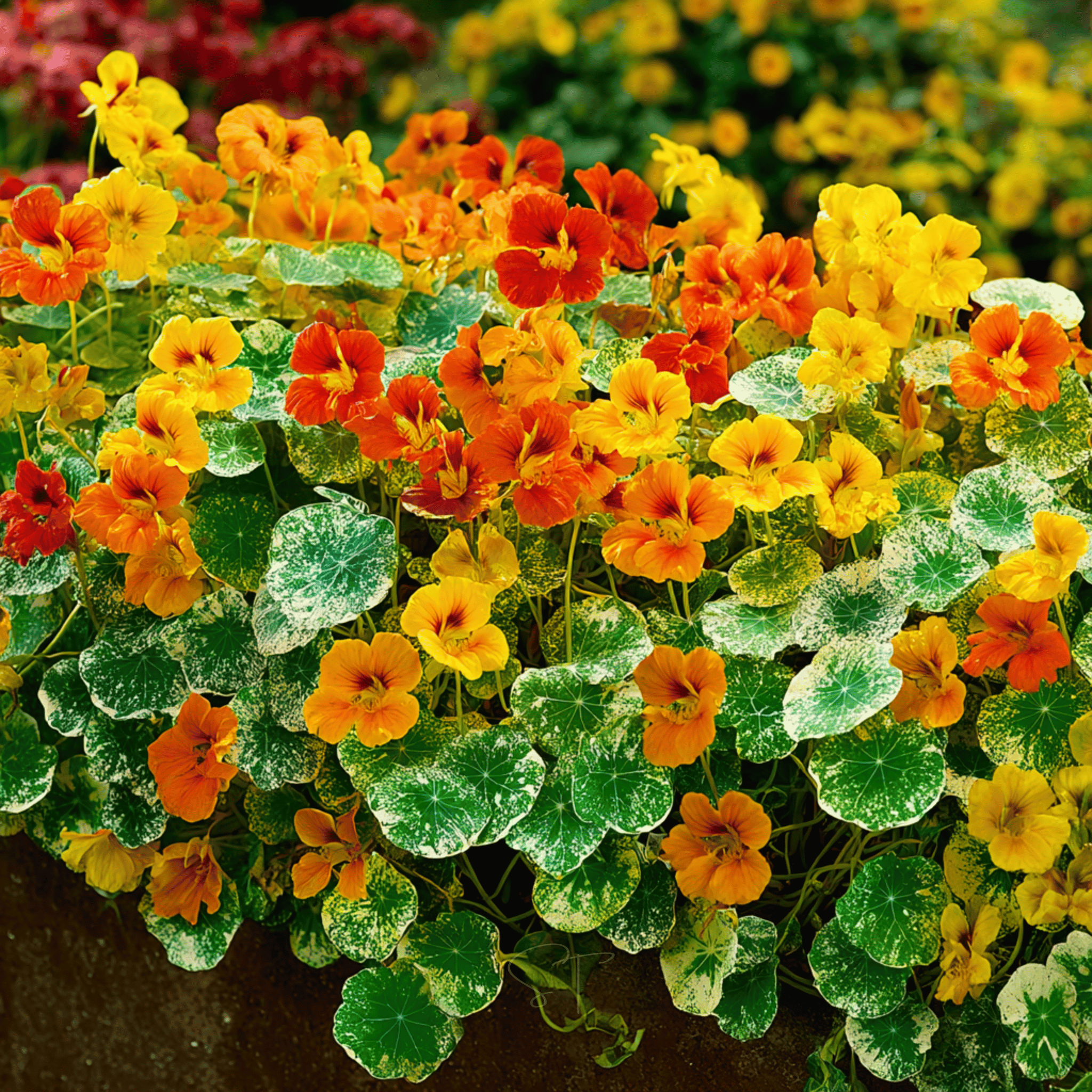 Alaska Mix Nasturtium – 25 Seeds Southern Seeds