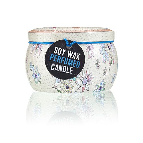 Art Tin Candle - Assorted Design - Friendly Messages - Parma Violet Rooted Treasures Farms