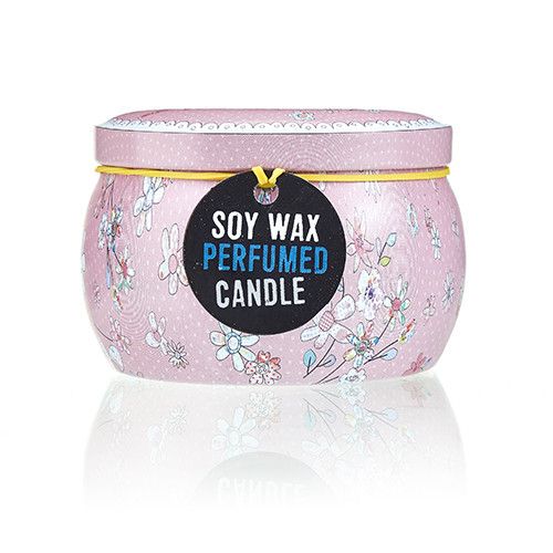 Art Tin Candle - Assorted Design - Friendly Messages - Parma Violet Rooted Treasures Farms