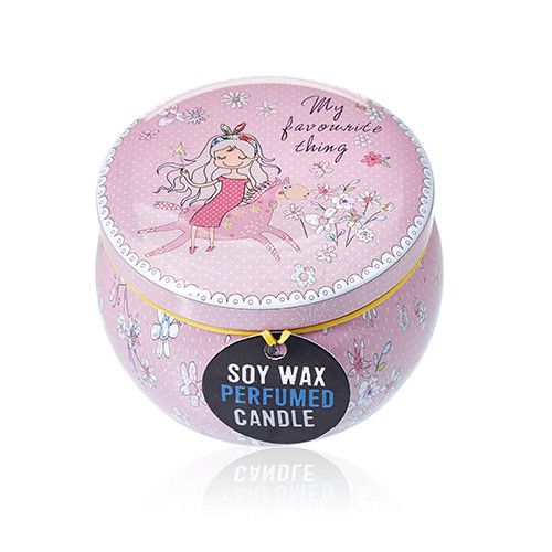 Art Tin Candle - Assorted Design - Friendly Messages - Parma Violet Rooted Treasures Farms