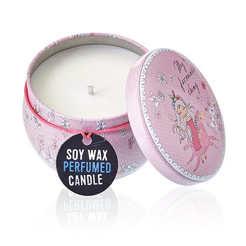 Art Tin Candle - Assorted Design - Friendly Messages - Parma Violet Rooted Treasures Farms