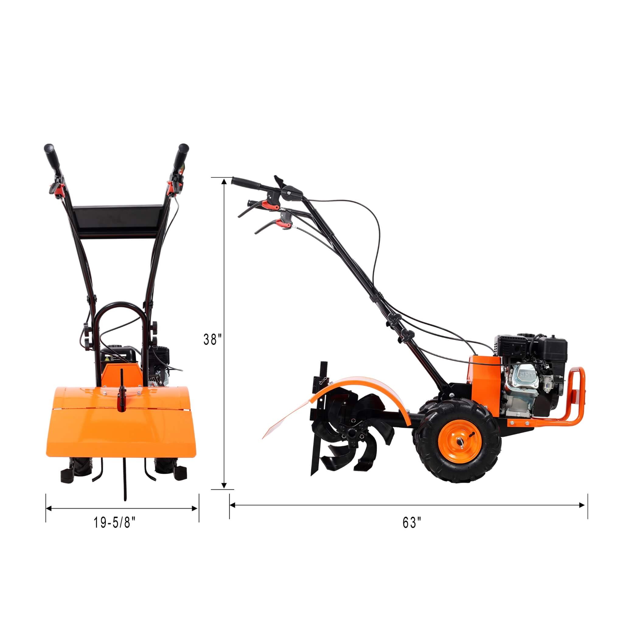 Heavy-Duty 7HP 212CC Rear Tine Power Tiller Gas Engine Garden Cultivator, 20 Inch (SAK83179) SAKSBY WHOLESALE