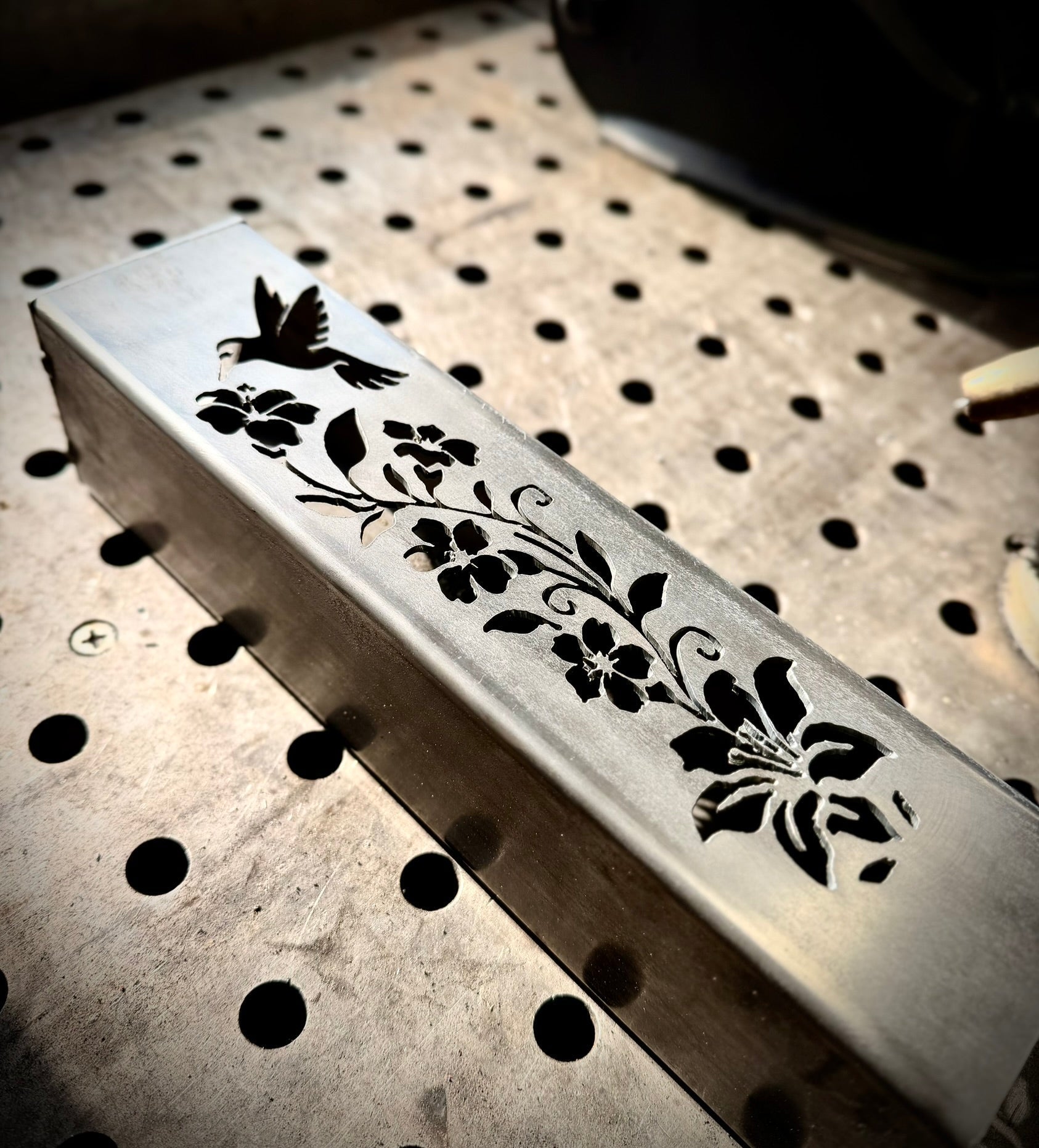 Hummingbird Garden Glow Solar Luminary Pillar - Steel Northern Forge, LLC