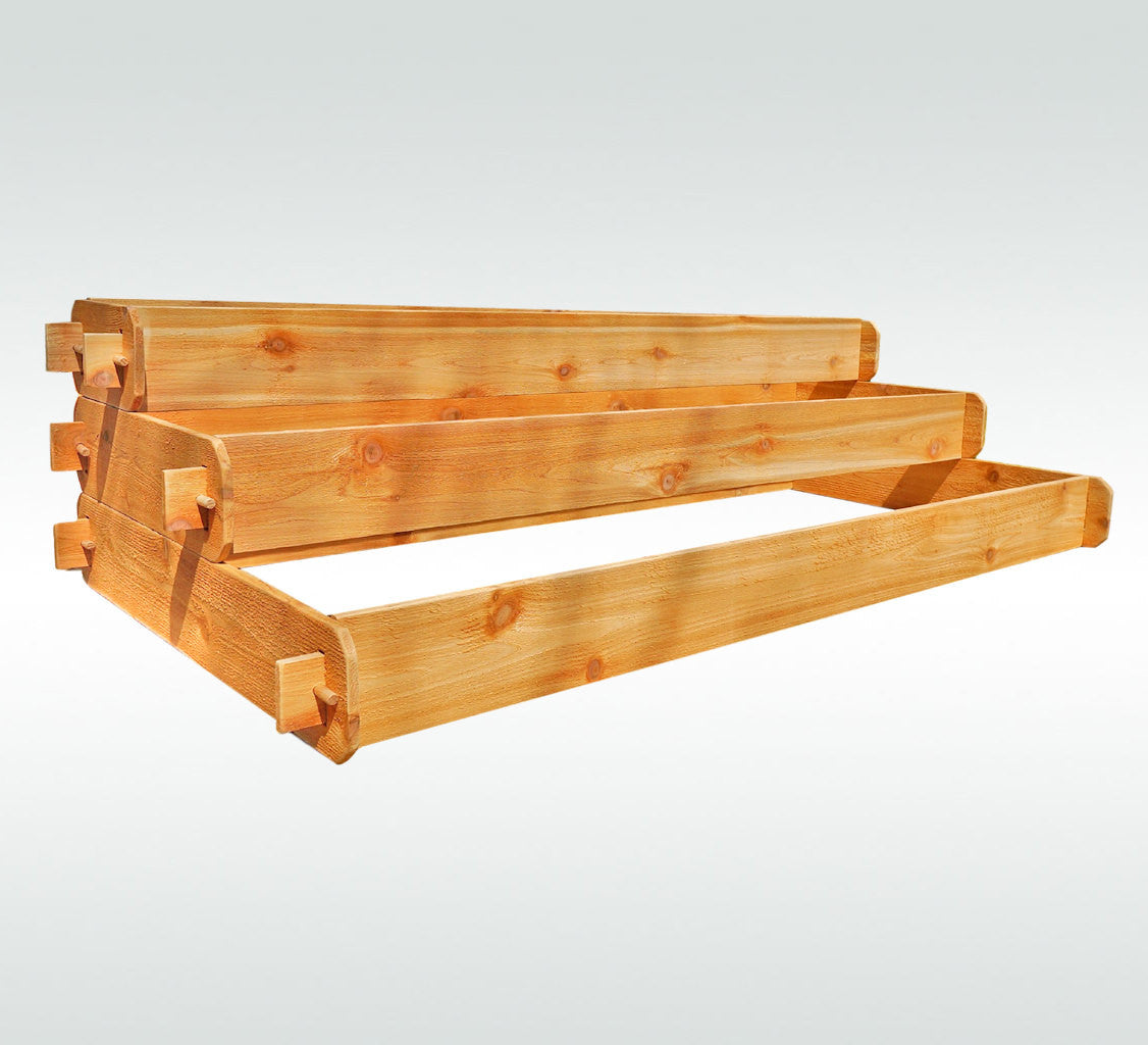 Timberlane Gardens Raised Garden Bed Kit Large 3 Tiered (1x6 2x6 3x6) Select Cedar Elevated Planter Timberlane Gardens
