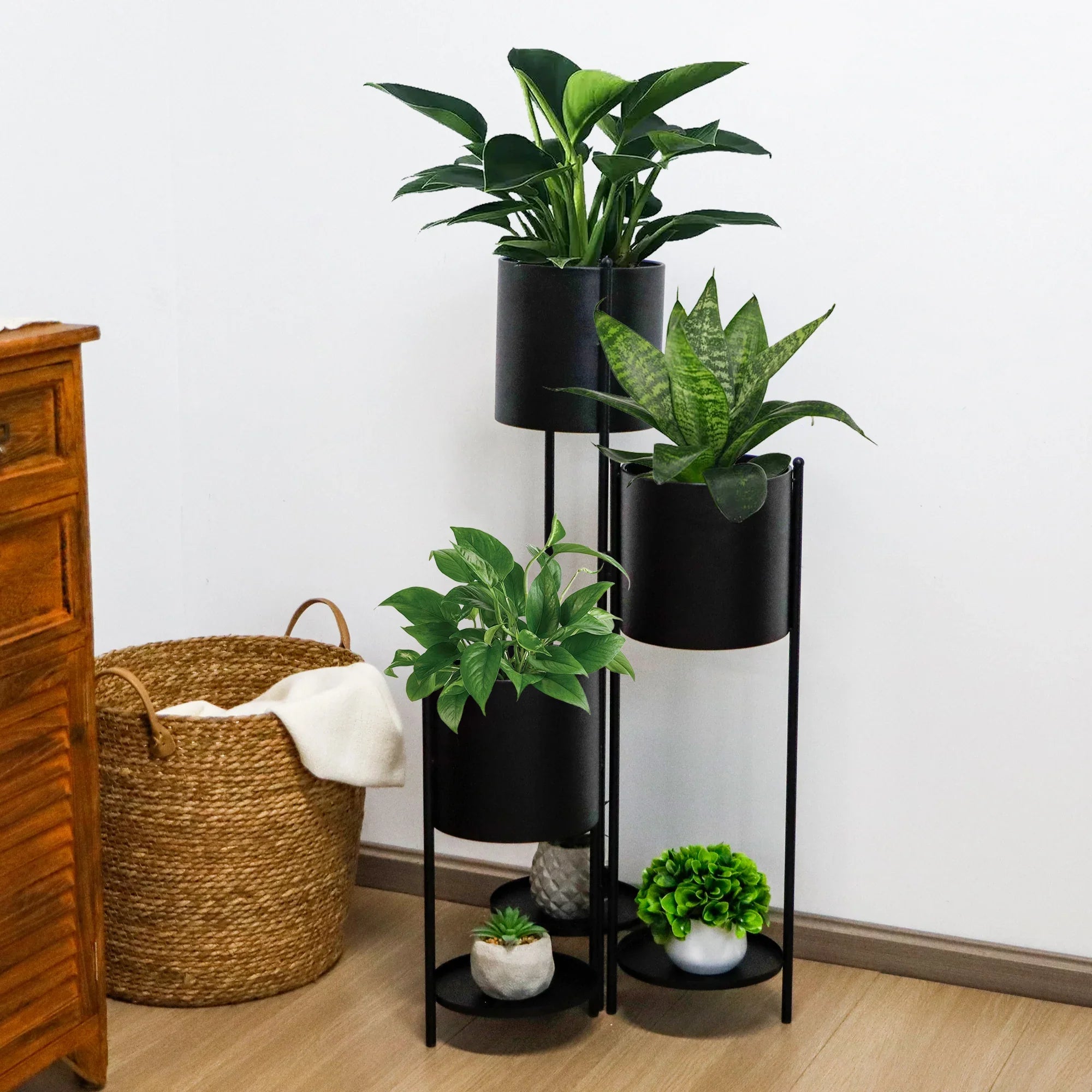 35.5'' High Metal Plant Stand 6 Tier 6 Potted Indoor Flower Pot Stand Holder JHY DESIGN