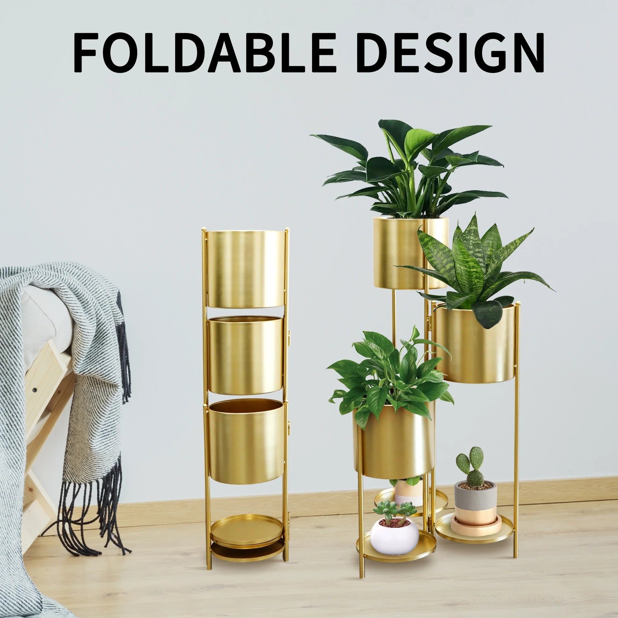 35.5'' High Metal Plant Stand 6 Tier 6 Potted Indoor Flower Pot Stand Holder JHY DESIGN