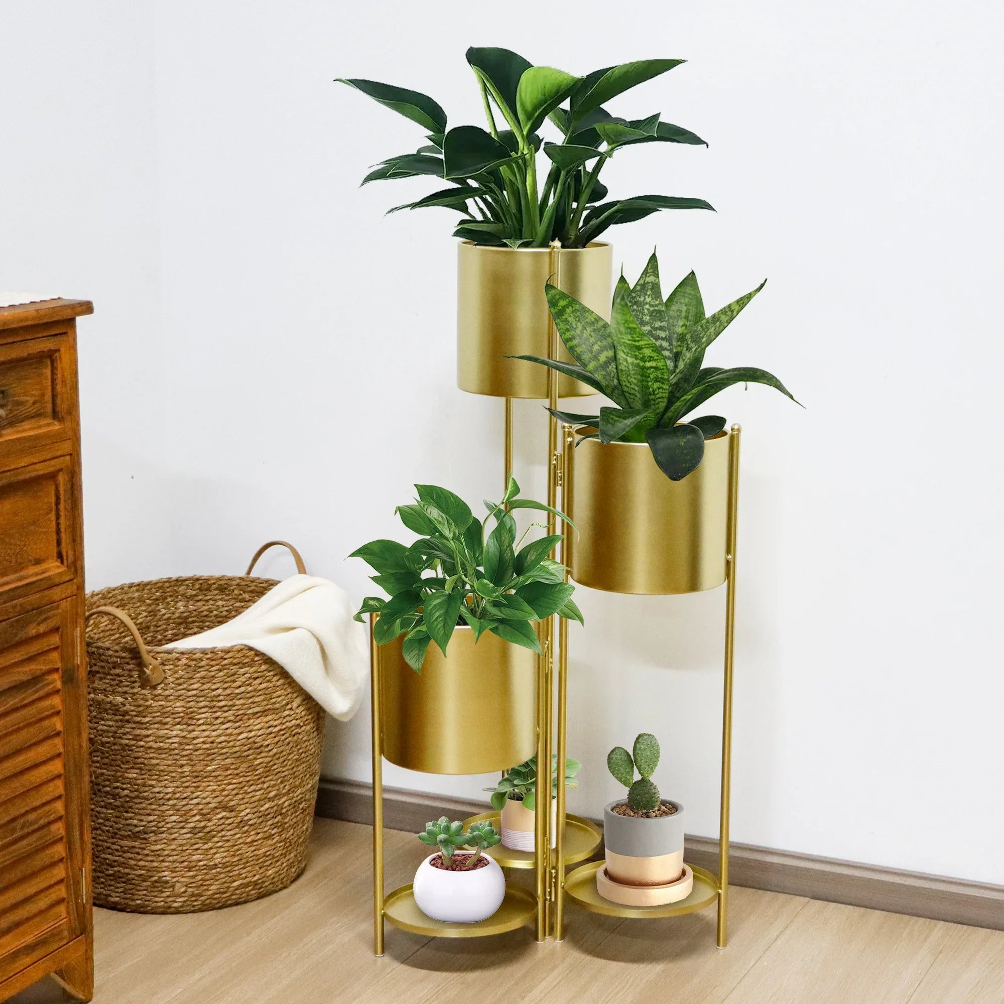 35.5'' High Metal Plant Stand 6 Tier 6 Potted Indoor Flower Pot Stand Holder JHY DESIGN