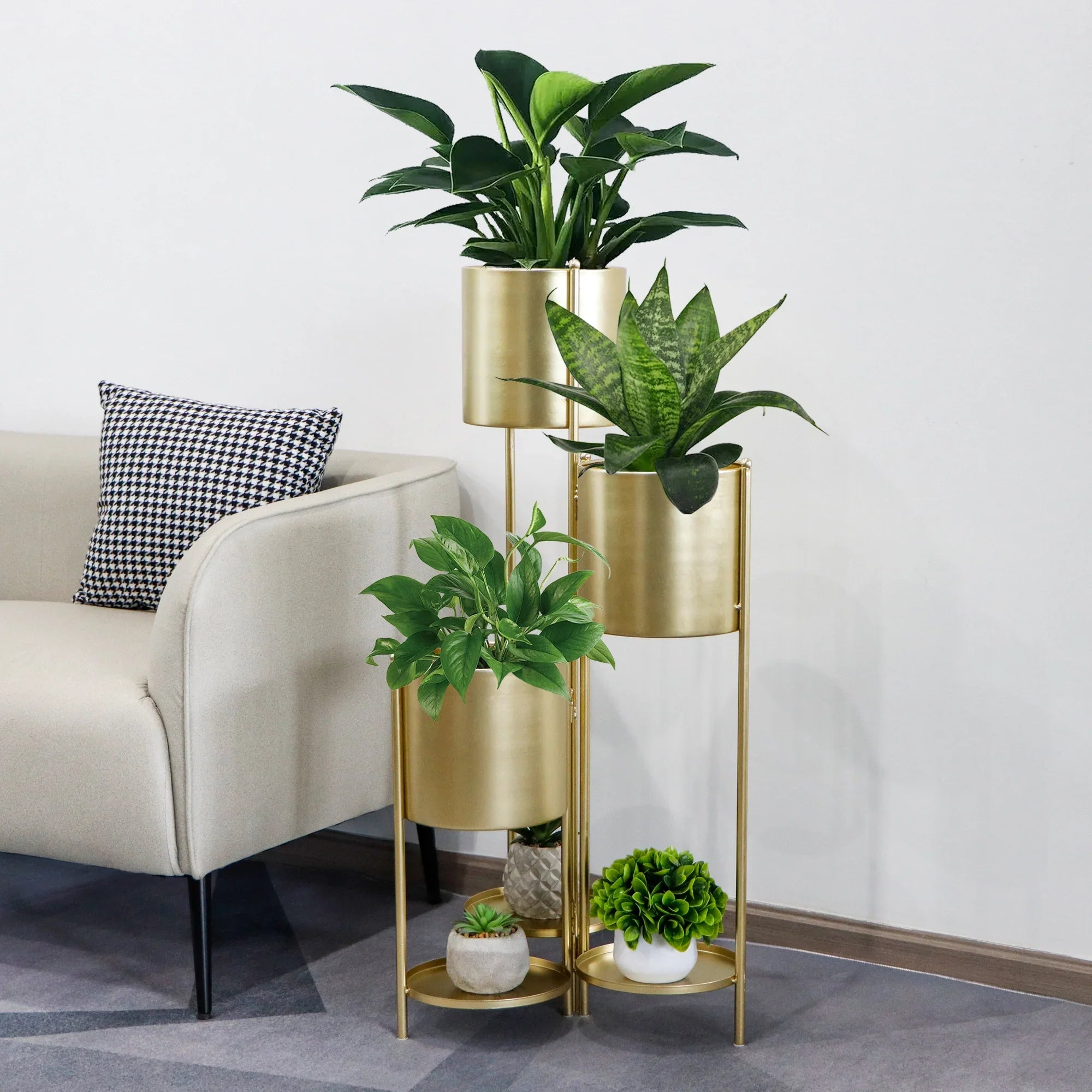 35.5'' High Metal Plant Stand 6 Tier 6 Potted Indoor Flower Pot Stand Holder JHY DESIGN
