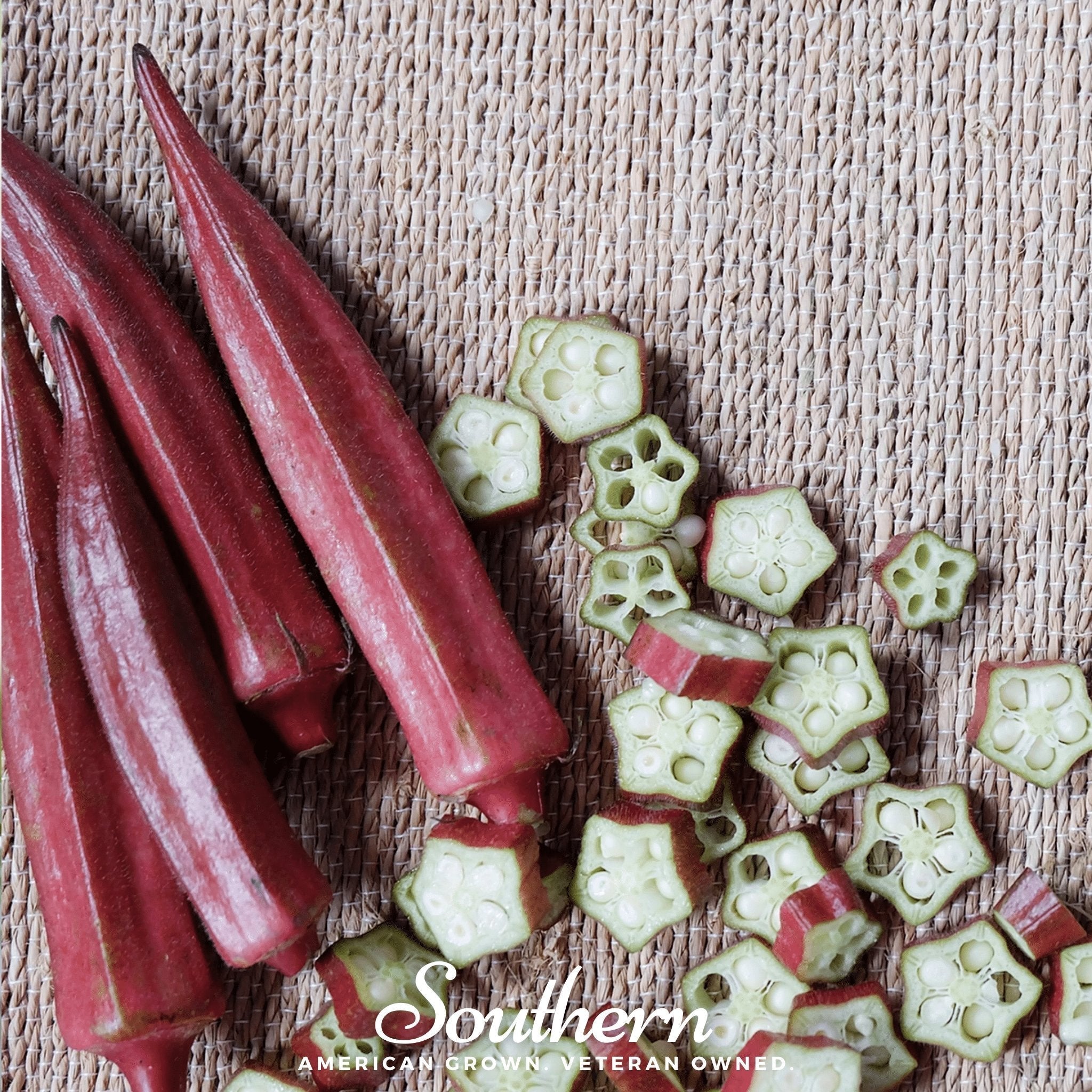 Red Burgundy Okra – 50 Seeds Southern Seeds