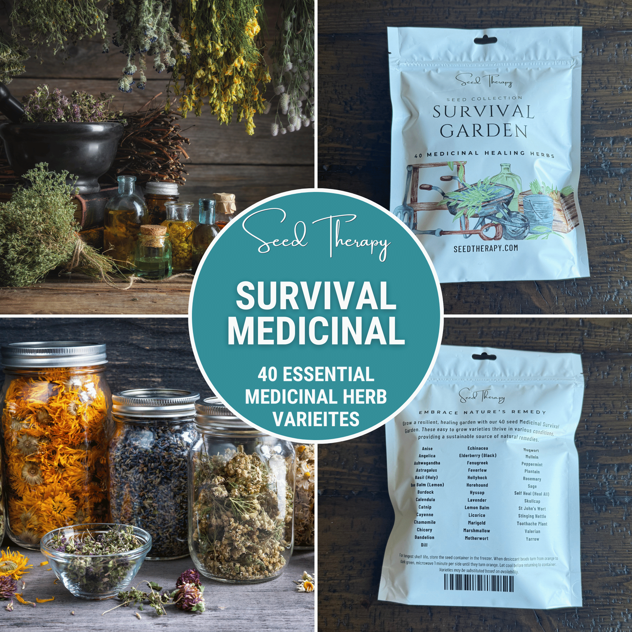 Survival Garden Combo – 40 Vegetable & 40 Medicinal Herb Varieties Southern Seeds