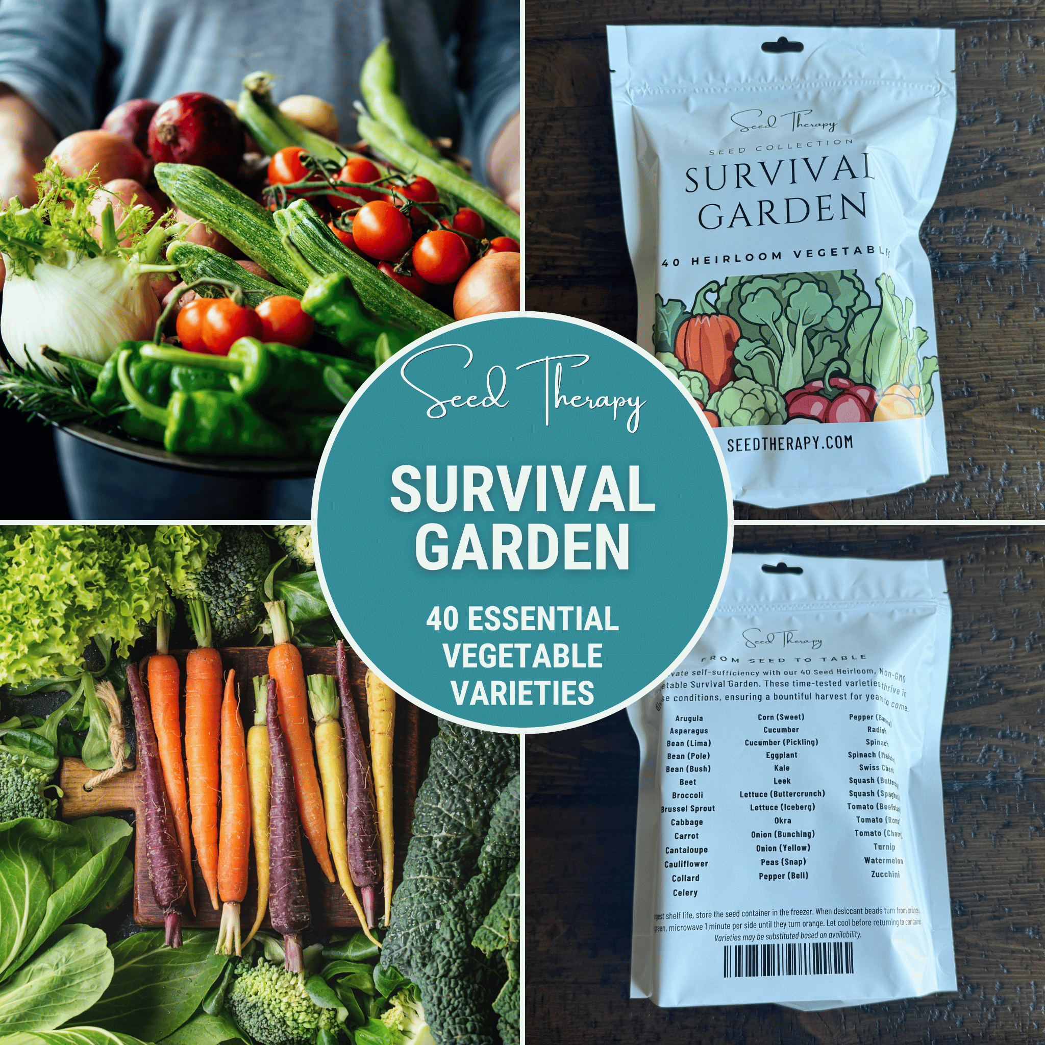 Survival Garden Combo – 40 Vegetable & 40 Medicinal Herb Varieties Southern Seeds